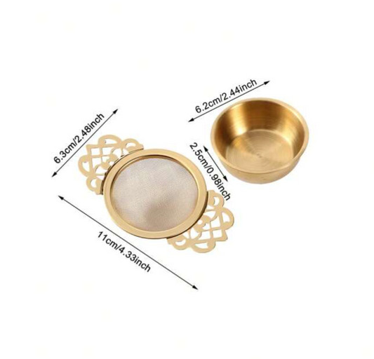 Gold/Silver Tea Infuser with Drip Tray