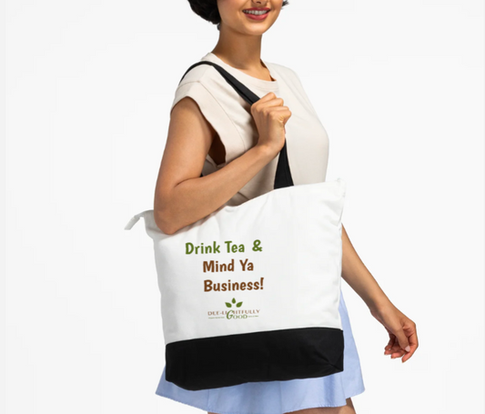 Large Cotton Tote Bag with Zipper