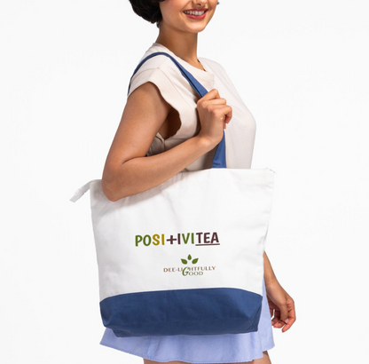 Large Cotton Tote Bag with Zip